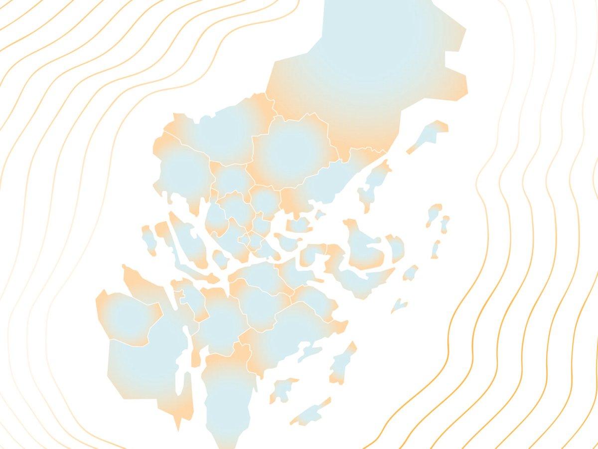 Illustrerad karta över Stockholms län